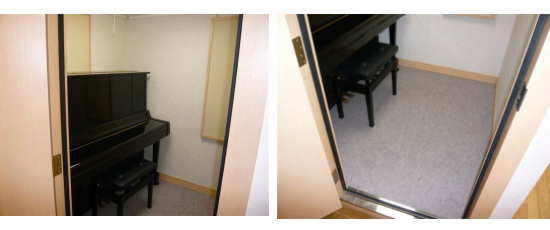 2畳タイプ防音室へのアップライトピアノ設置例